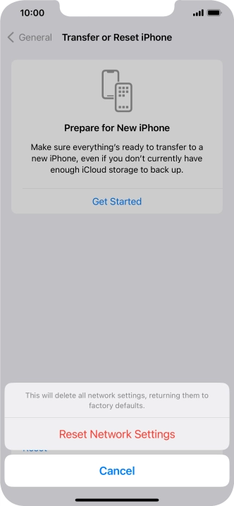 Press Reset Network Settings. Press Reset Network Settings.