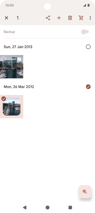 Press the required pictures or videos. Press the required pictures or videos.
