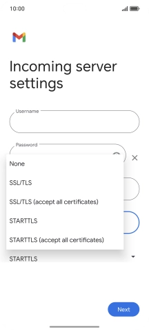 Press SSL/TLS. Press SSL/TLS.