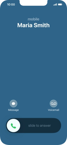 Press and drag the accept call icon right. Press and drag the accept call icon right.