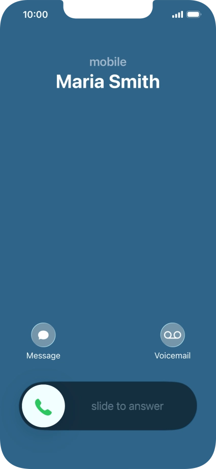Press and drag the accept call icon right. Press and drag the accept call icon right.