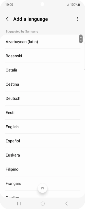 Press the required language. Press the required language.