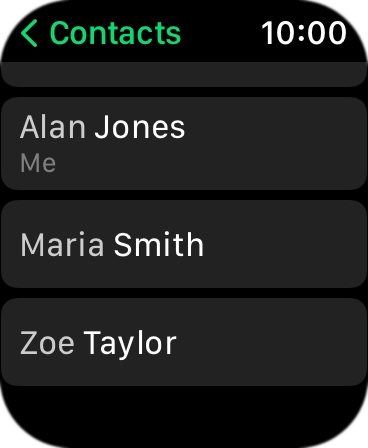Press the required contact. Press the required contact.