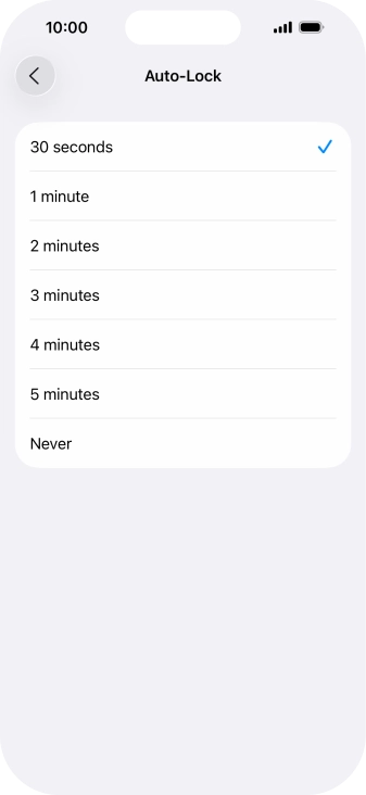 Press the required setting. Press the required setting.