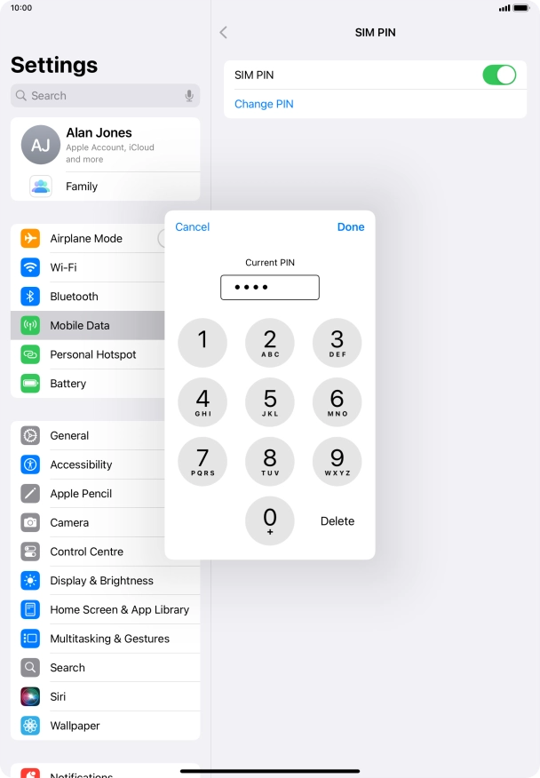 Key in your current PIN and press Done. Key in your current PIN and press Done.