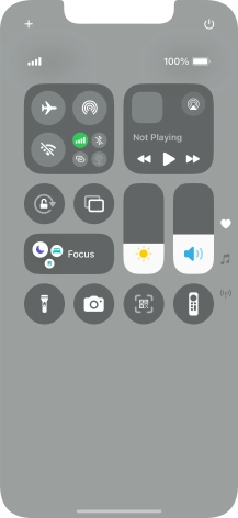 Slide your finger up or down on the screen to select the required Control Centre page.