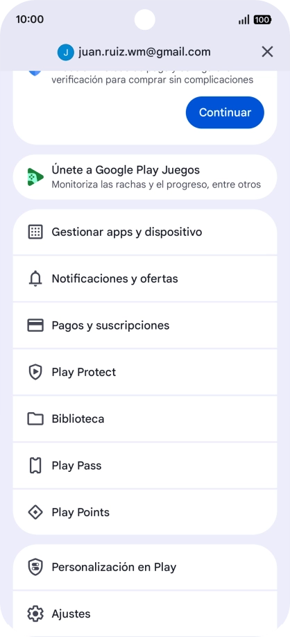 Pulsa Gestionar apps y dispositivo.