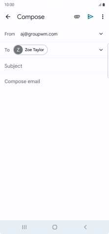 Press Subject and key in the subject for the email message.