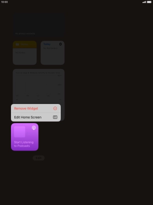 Press the required widget. Press the required widget.