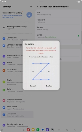 Repeat the selected lock code and press Confirm. Repeat the selected lock code and press Confirm.