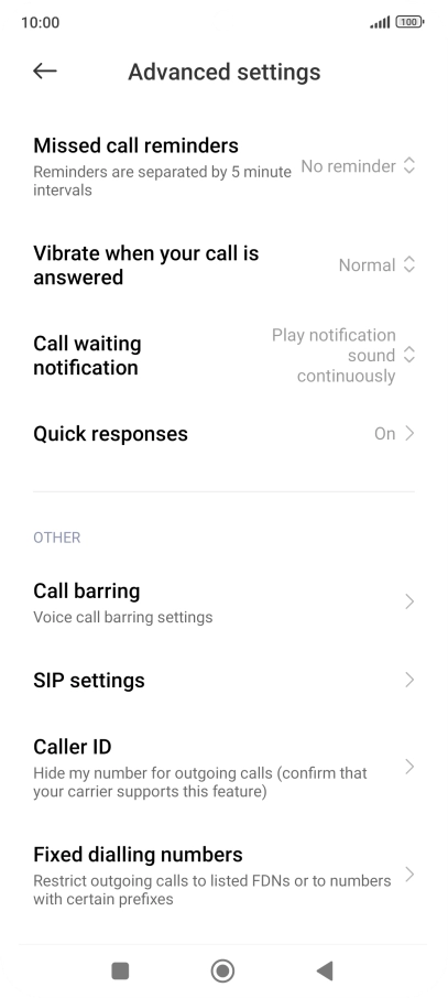 Press Fixed dialling numbers. Press Fixed dialling numbers.