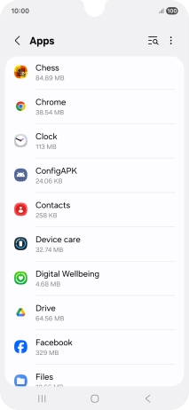 Press the required app. Press the required app.