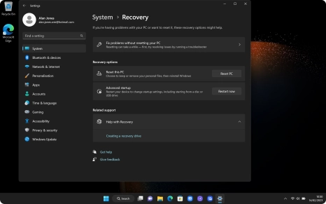 Click Reset PC. Click Reset PC.