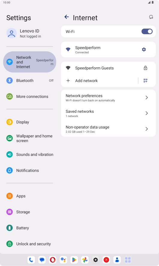 Press the settings icon next to the Wi-Fi network you're connected to.