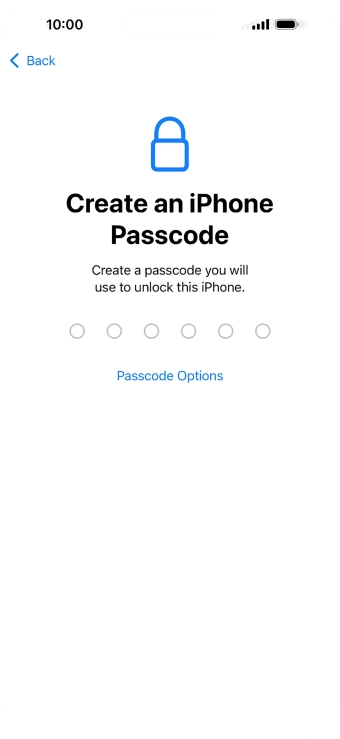 Press Passcode Options. Press Passcode Options.