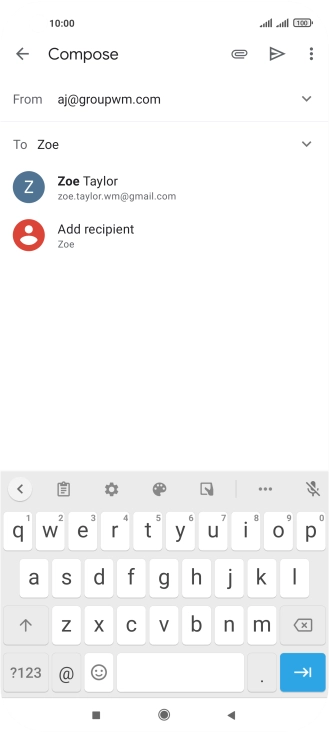 Press the required contact. Press the required contact.