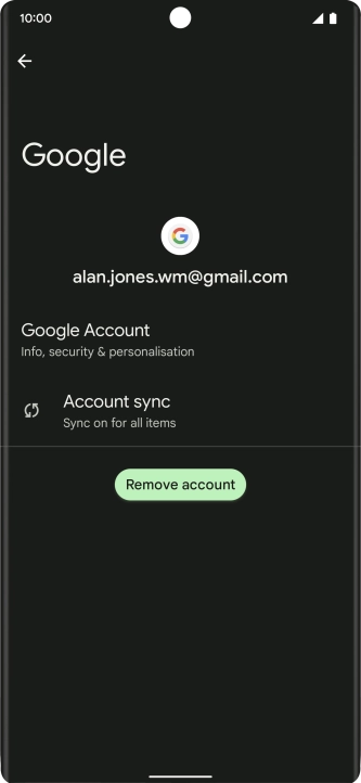 Press Account sync.