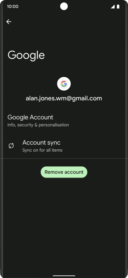 Press Account sync.