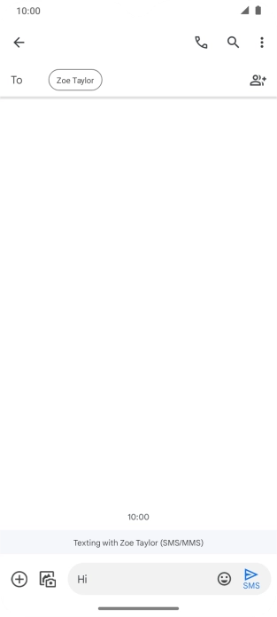 Press the send icon when you've finished your text message. Press the send icon when you've finished your text message.