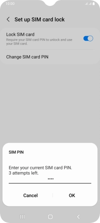 Key in your current PIN and press OK. Key in your current PIN and press OK.