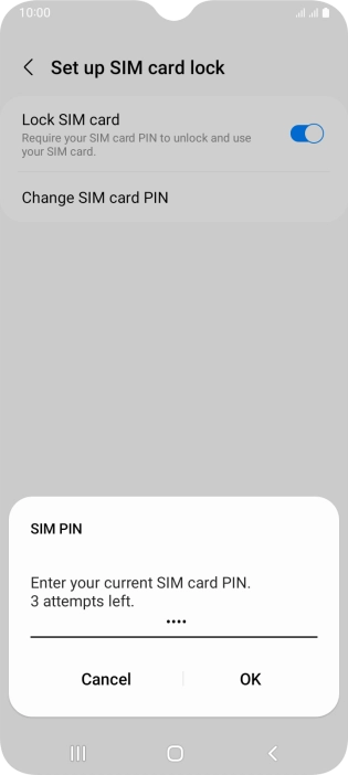 Key in your current PIN and press OK. Key in your current PIN and press OK.
