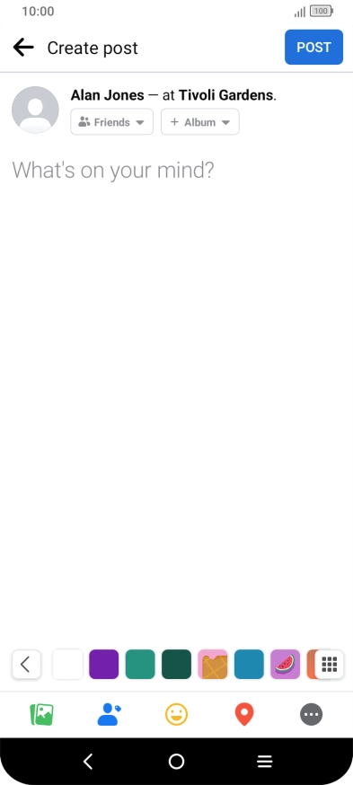 Press the text input field. Press the text input field.