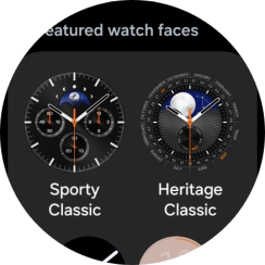 Slide your finger up or down to see the available watch faces. Slide your finger up or down to see the available watch faces.