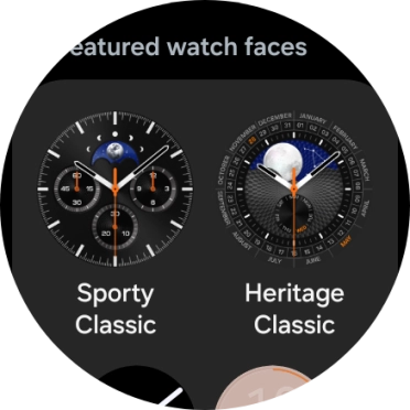 Slide your finger up or down to see the available watch faces. Slide your finger up or down to see the available watch faces.