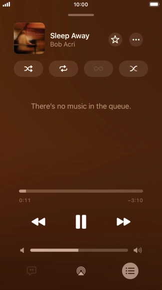 Press the shuffle icon to turn the function on or off.