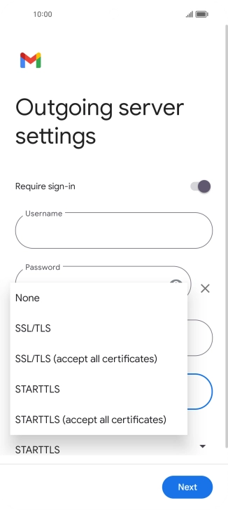 Press SSL/TLS.
