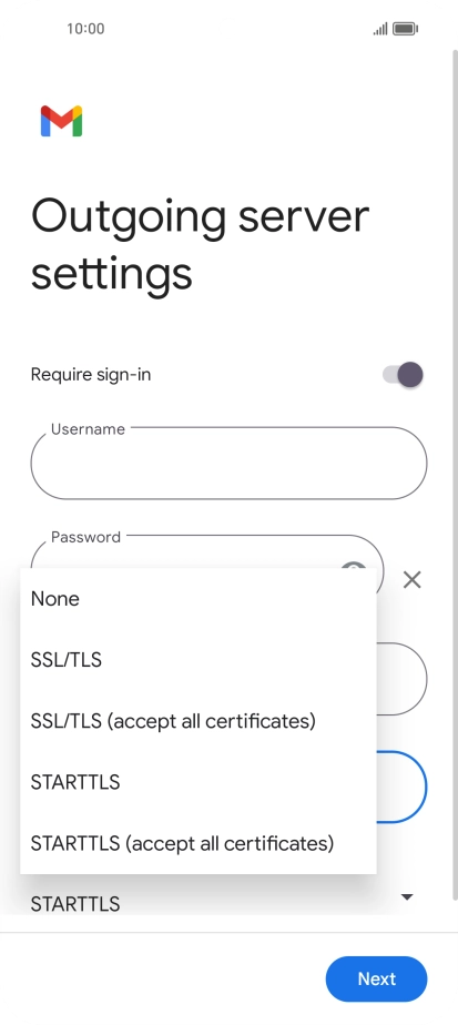 Press SSL/TLS.