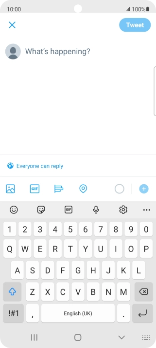 Press the text input field. Press the text input field.