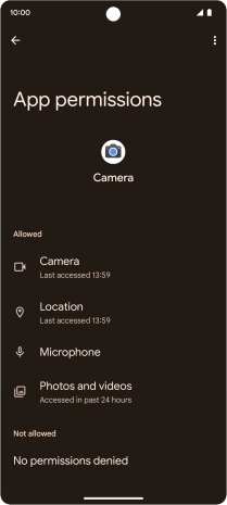 The app activity for the selected app is displayed.