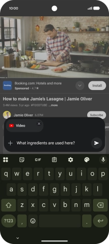 Follow the instructions on the screen to type or speak the required question for the video. Follow the instructions on the screen to type or speak the required question for the video.