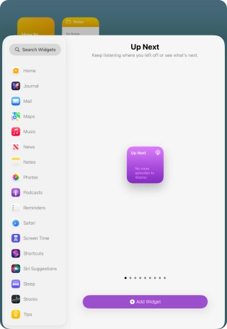 Slide your finger right or left on the screen to select the required widget size. Slide your finger right or left on the screen to select the required widget size.