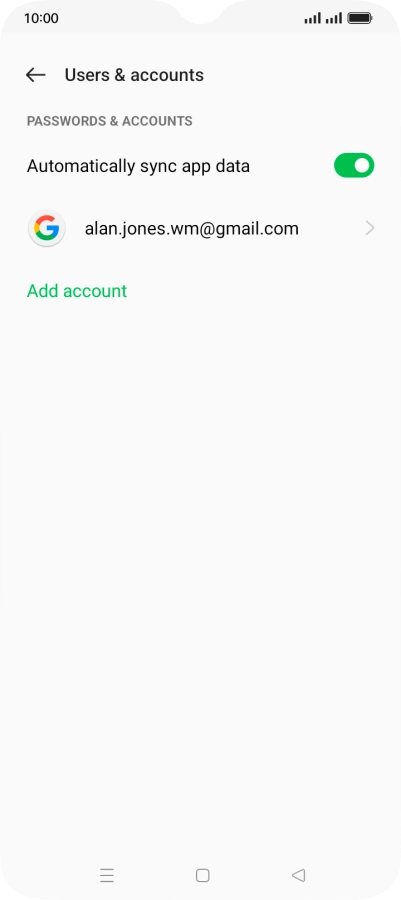Press Add account.