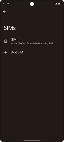 Press the name of the SIM.