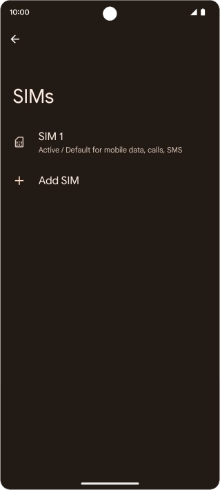 Press the name of the SIM.