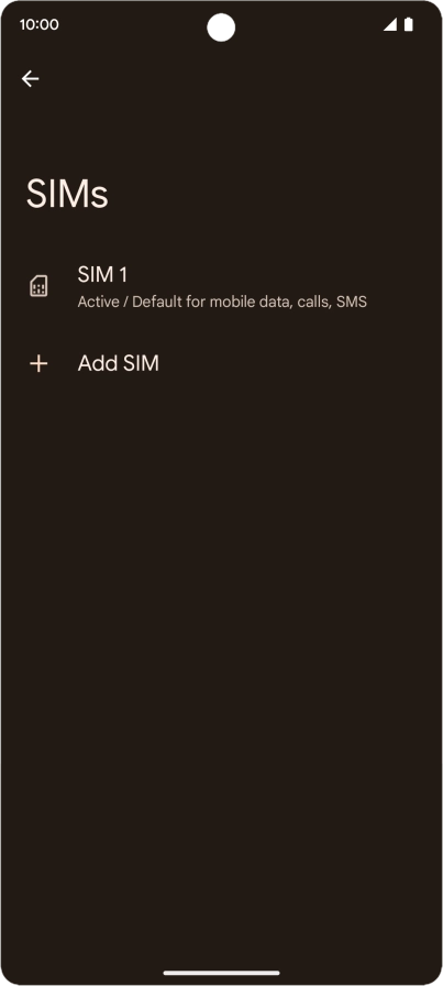 Press the name of the SIM.