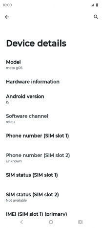 Your phone's software version is displayed below Android version. Your phone's software version is displayed below Android version.