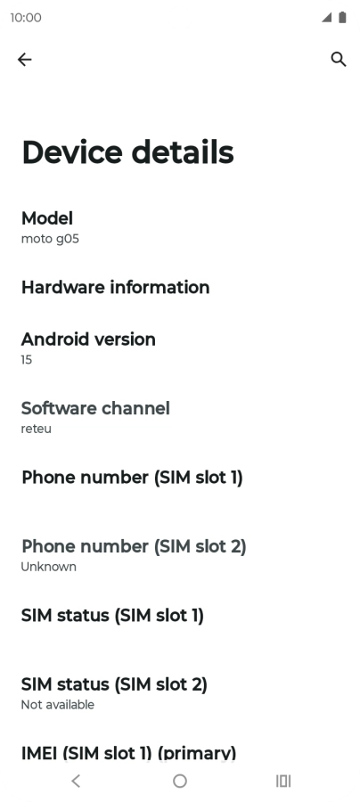 Your phone's software version is displayed below Android version. Your phone's software version is displayed below Android version.