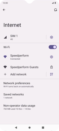 Press the settings icon next to the Wi-Fi network you're connected to.