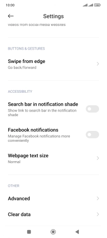 Press Clear data.
