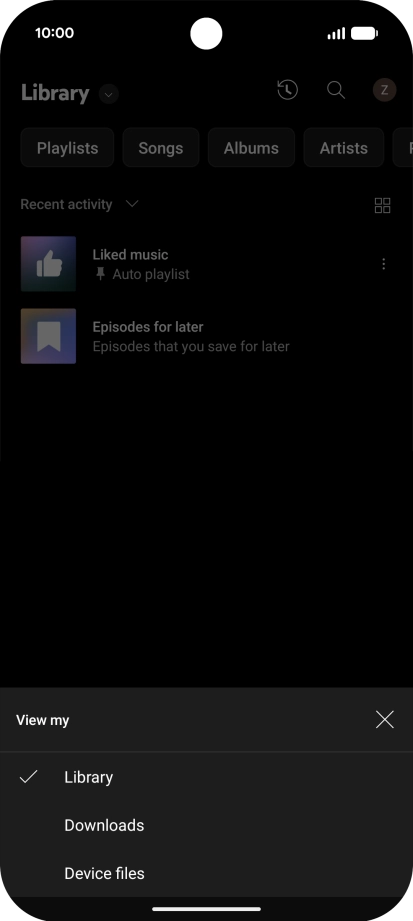 Press the required category and go to the required audio file.