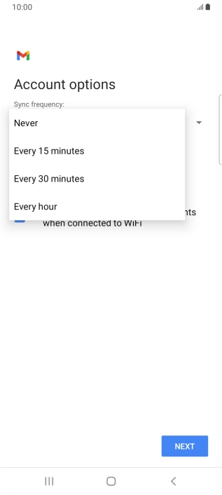 Press the required setting. Press the required setting.