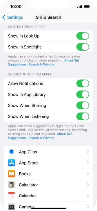 Press the required app. Press the required app.