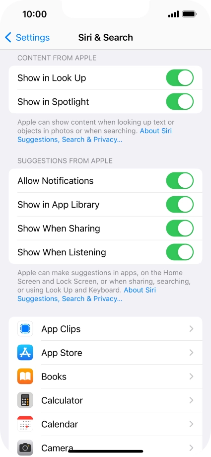 Press the required app. Press the required app.