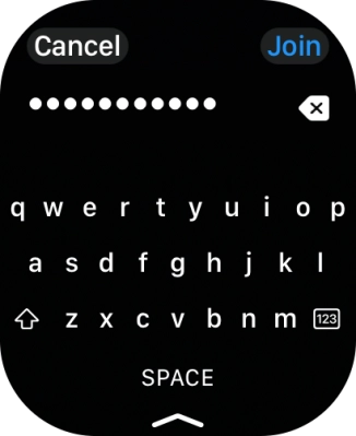 Key in the password for the Wi-Fi network and press Join. Key in the password for the Wi-Fi network and press Join.