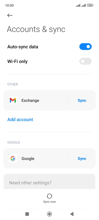 Press the required email account.
