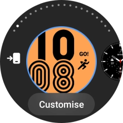 Slide your finger left to see the available watch faces. Slide your finger left to see the available watch faces.